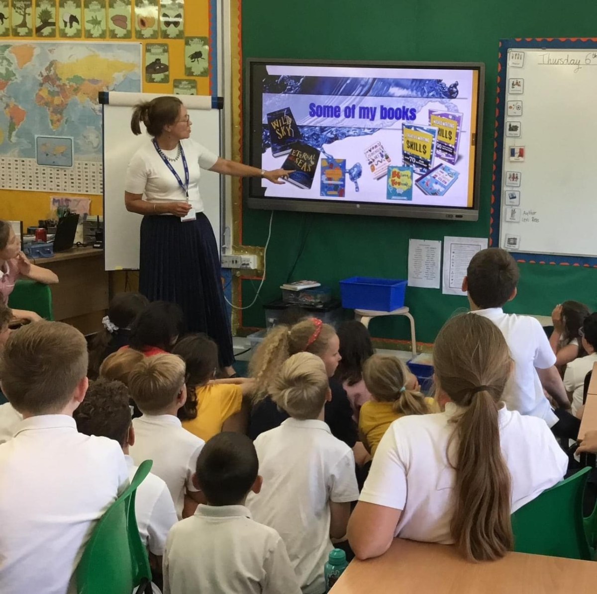 Lexi Rees presenting during an author visit
